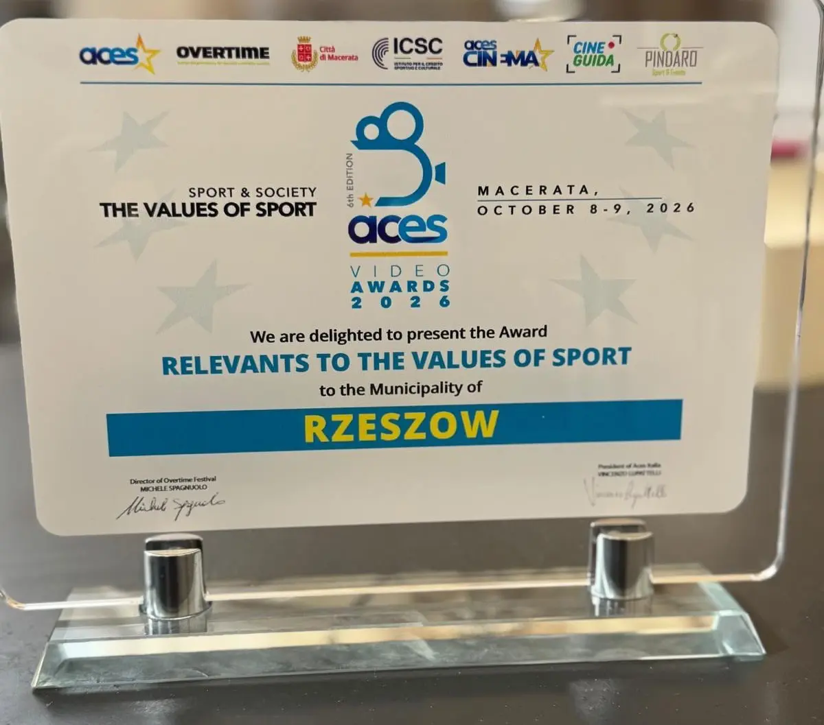 Rzeszów nagrodzony we Włoszech. Docenili film o sporcie